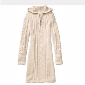 Athleta cable knit sweater dress.